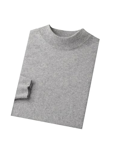 Men 100 Percent Cashmere Sweater Mock Neck Long Sleeve Pullover Fall Winter Business Knitted Jumpers
