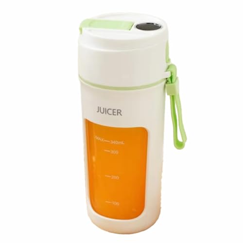 Luobannm Licuadora Eléctrica Portátil, Multifunción, Extractor de Frutas, Batidora de 6 Cuchillas, 1200 MAh, Color Verde.