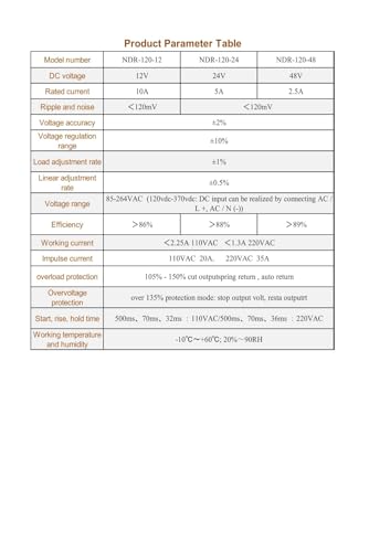 12Vdc 10Amp DIN-Rail Power Supply NDR 120W, Input:100-240VAC,Output:12VDC,Power Supply Switch Switching Converter DC4