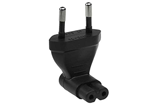 SF Cable, Europe CEE7/16 Two pin Plug to IEC C7 Receptacle Right Angle Power Plug Adapter