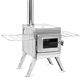 Fltom Camping Wood Stove, Portable Hot Tent Stove with Sectional Chimney Pipes, 304 Stainless Steel