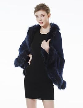 BEAUTELICATE Stola van kunstbont, voor dames, gebreide bolero, poncho, cape voor bruiloft, avondjurk, bruid, vrouwen, bruidssjaal, bruidsstola, roze, Eén Maat