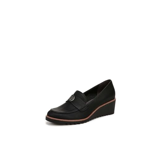 LifeStride Womens Zed Wedge Loafer Black 8.5 W