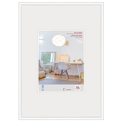 walther design Ramka na zdjęcia biała 50 x 70 cm ze szkłem artystycznym, ramka plastikowa New New Lifestyle KVX070W