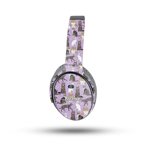 Image of MightySkins Glossy Glitter Skin Compatible with Bose QuietComfort 35 II Headphones - Cat Chaos | Protective, Durable High-Gloss Glitter Finish | Easy to Apply, Remove, and Change Styles