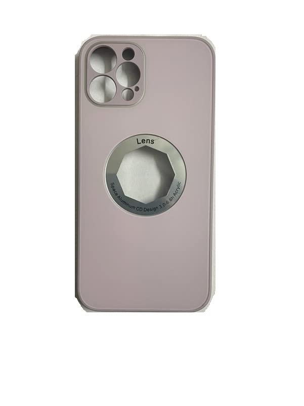 Mahaveer Ji Traders, iPhone 12 Pro New CD Logo Cut Pattern Case, Solid Colors, Fully Protected, Camera Protected (Purple)