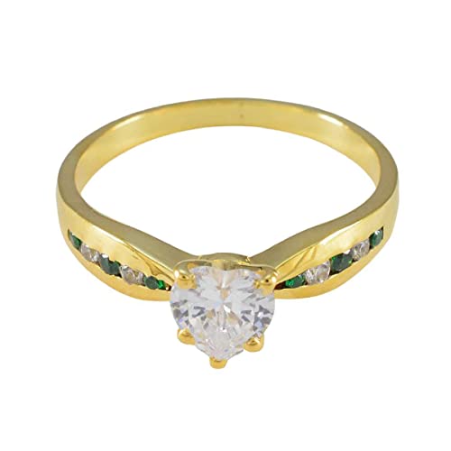 Bague verte en argent 925 avec émeraude cz de style haute joaillerie