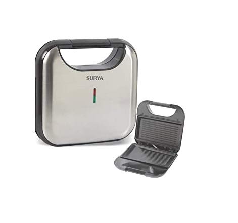 SURYA ROSHNI Stella 750 Watts Toaster Grill Sandwich Maker with Non-Stick Plates (Black)