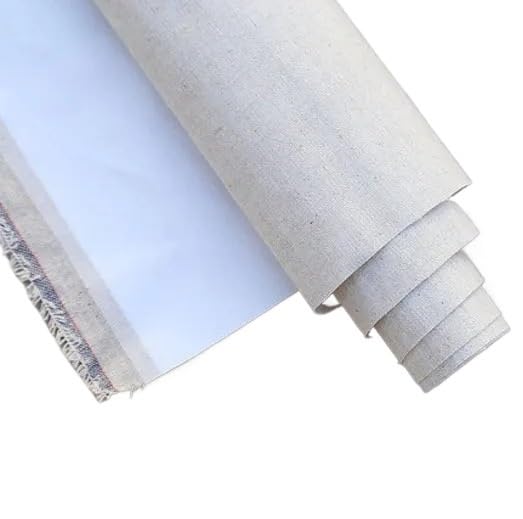 Lienzo en rollo 5 metros imprimado grano grueso mezcla lino para pintar cuadros