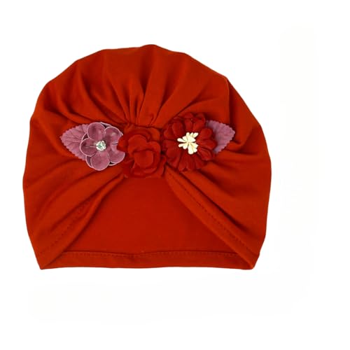 Image of THE LITTLE LOOKERS Turban Cap | Turban Knot Bow Cap | Turban Cap for New Born Kids | Cap for Baby Girl |Cap for Baby Boy | Baby Flower Turban Cap