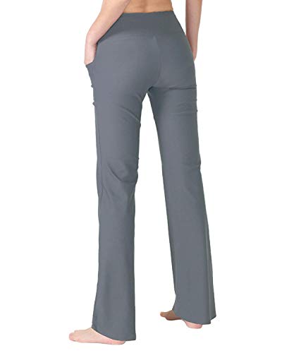 Image of Zeronic Women's Bootleg Yoga Pants with Pockets Long Bootcut Workout Running Pants Tummy Control Pockets Work Pants for Women