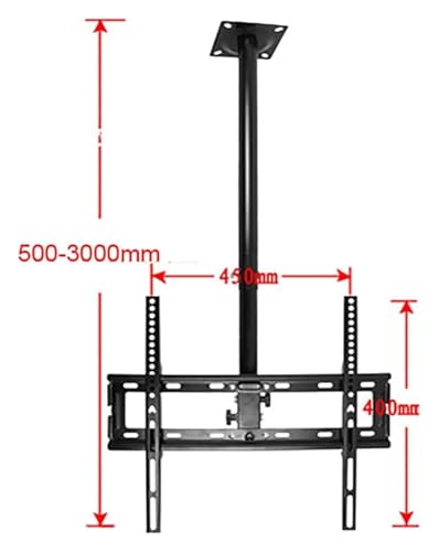 Support de plafond pour téléviseur en acier robuste noir de 0,5 à 1 m - 3