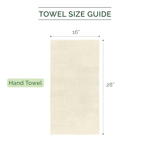 Image of Elegant Comfort Luxury 100% Turkish Cotton Corduroy Ribbed 4 Pack Hand Towel Set 16 x 28 Inch - Absorbent, Super Soft, Quick Dry, Premium Towels for Bathroom, Gym, Spa and Hotel Use, Ivory