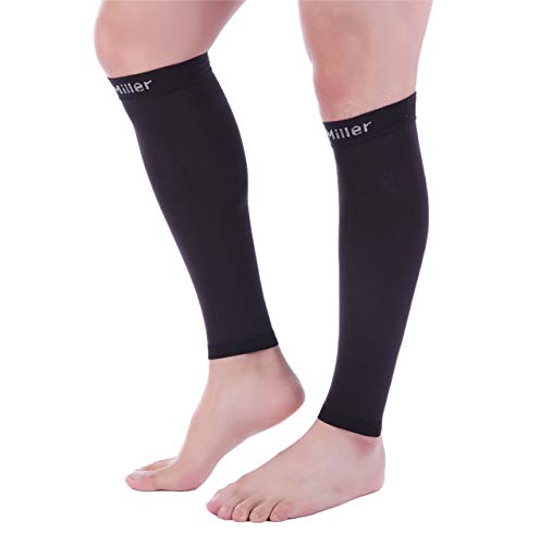 Image of Premium Calf Compression Sleeve 1 Pair 20-30mmHg Strong Calf Support Graduated Pressure for Sports Running Muscle Recovery Shin Splints Varicose Veins Doc Miller (Black, 2-Pack, 3X-Large)