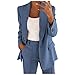 Mingfa.y Damen Elegant Langarm Blazer Sakko Einfarbig Slim Fit Revers Geschäft Büro Jacke Kurz Mantel Anzüge Bolero mit Tasche