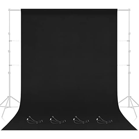 EMART 6 x 9 ft Black Muslin Backdrop Cover