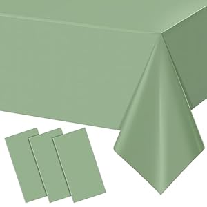 3Pack Sage Green Plastic Tablecloth...