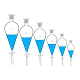 FSLAB Borosilikatglas Glass 1000ml Scheidetrichter Heavy Wall Conical Separatory Funnel Trichter with PTFE Stopcock - 1000ml