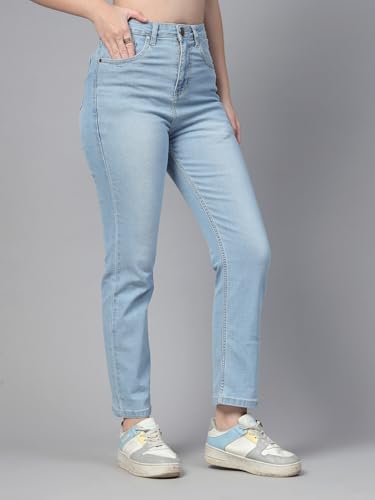 Image of Style Quotient Women Tinted Blue HIGH Rise Straight FIT Jeans