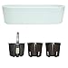 Produktbild Blumenkasten Kunststoff + Bewässerungssystem Set5 Kunststoff Flori Pflanzschale Weiss für Hydrokultur L 36.0cm B 13.5cm H 11.0cm