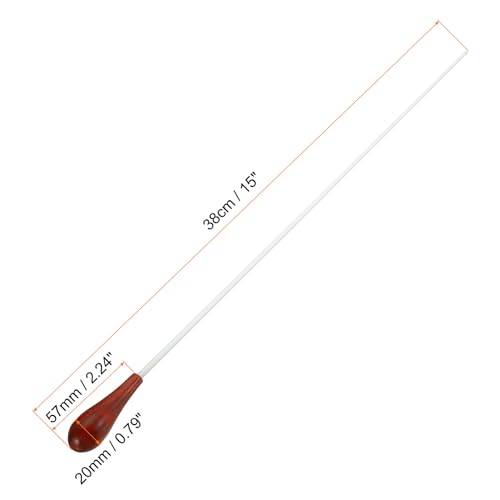 PATIKIL 38cm/15Inch Music Conductor Baton,2Pcs Orchestra Baton Wood Handle for Singing Leader Music Director Dark Red - Image 2