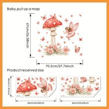 Vinilos Decorativos Vinilo Set 2 Hojas Hada y Mariposa Rosa miniatura 2