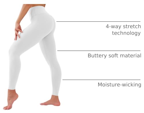 Image of YUDSUD High Waisted Leggings for Women with Pockets - Tummy Control Capris Yoga Pants for Workout Running Athletic Cycling