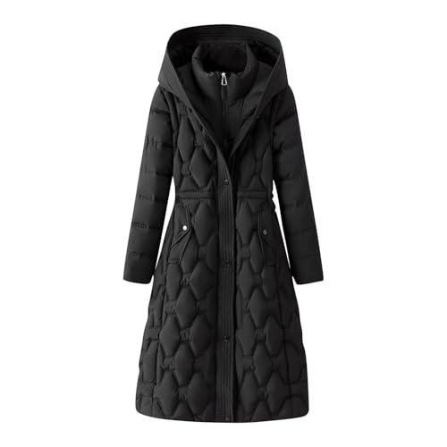 Abrigos largos de invierno para mujer, chaqueta acolchada de manga desmontable, sin mangas, con capucha, cuello alto, cremallera, gabardina gruesa para mujer, elegante, cálido, ajuste holgado, abrigo