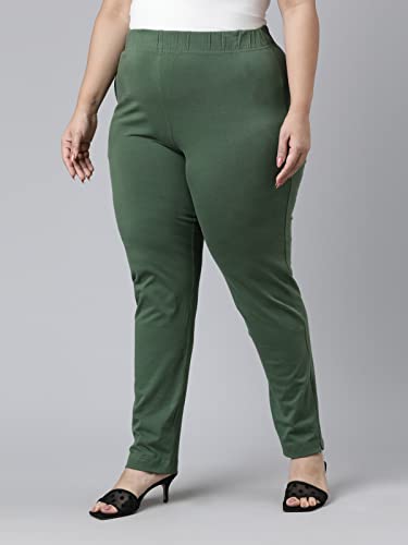 Image of GO COLORS Women Solid Cotton Mid Rise Kurti Pants - 3X