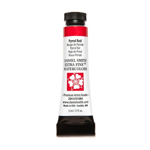 Daniel Smith Extra Fine Watercolor Paint, 5ml Tube, Pyrrol Red, 284610084