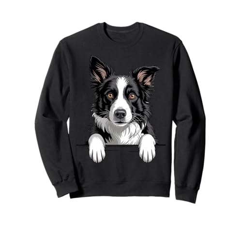 Border Collie Divertido Peeking Pocket Puppy Dog Lover Sudadera