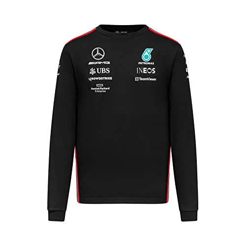 Mercedes AMG Petronas Formula One Team - T-Shirt d’équipe à Manches Longues 2023 - Noir - Taille: L