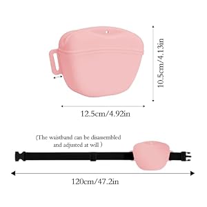 Dog Treat Pouch Kit, Silicone Treat Bag Fanny Pack with Waist Belt Magnetic Closure Pouches, with Dog Clicker and Silent Whistle for Pet Training Walking(Pink) Dog Treat Pouch Kit, Silicone Treat Bag Fanny Pack with Waist Belt Magnetic Closure Pouches, with Dog Clicker and Silent Whistle for Pet Training Walking(Pink)