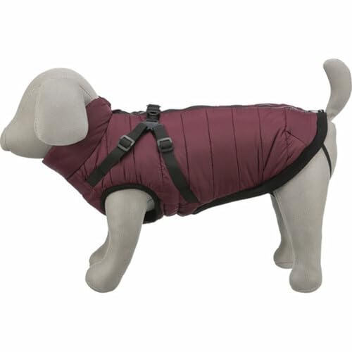 TRIXIE Pirou Winter Harness Mantel, Größe S: 33 cm, Sangria