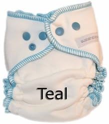 Sustainablebabyish Organic Overnight Bamboo Fleece Fitted Cloth Diaper - Extra Large - Teal