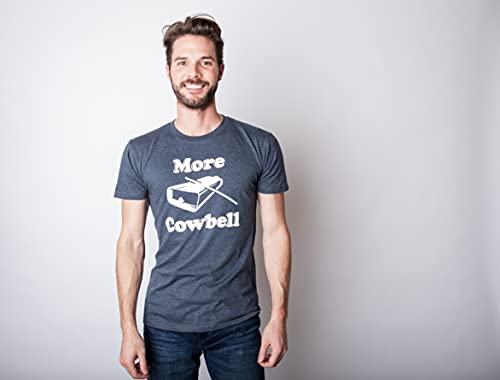 Mens More Cowbell T Shirt Funny Novelty Sarcastic Graphic Adult Humor Tee Crazy Dog Men's Funny T Shirts Premium Cotton Blend Graphic Tees Heather Navy Xxl #TOP2