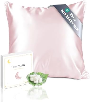 townssilk Seidenkissenbezug 80x80cm – 100% Maulbeerseide, 19mm, beidseitig Seide, Oeko-TEX Zertifiziert, Güteklasse 6A, mit Reißverschluss, 1 Stück,Rosepink