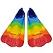 Jorzer Flippers Kids Silicone Flipper Comfortable Swimming Fins Rainbow Fins for Swimming Training Short Youth Diving Snorkeling Pool Activities for Adults and Kids XS.