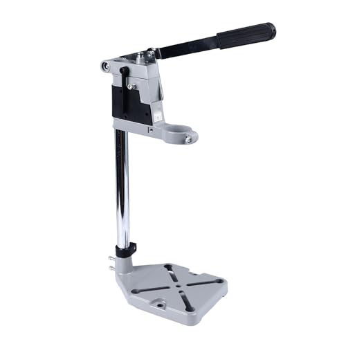 Drill Press Stand, Portable Adjustable Bench Clamp Drill Press Stand for Hand Drill, Universal Bench Table Repair Tool with Aluminum Base, Multifunctional Drill Stand