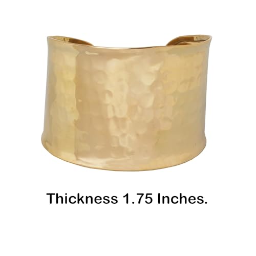 Image of Touchstone Indian Bollywood Desire Brass Base Exotic Workmanship Free Size Cuff Bracelet in Antique Gold Or White Or Copper Tone for Women.