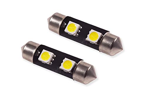 Diode Dynamics License Plate LEDs compatible with Ford Mustang GT 2010-2014 (pair), 36mm Festoon SMF2 Cool White (6000K)