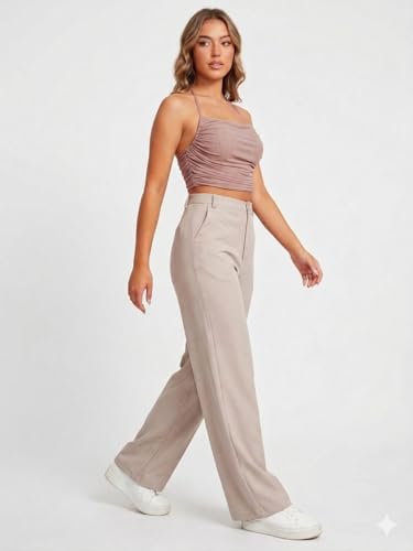 Image of Elendra Women Lycra - Bootcut Trousers Pant Wide Leg