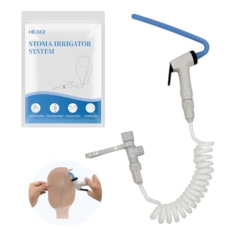 Heagimed Colostomy Bags Cleaning Tool, Ostomy Bag Flusher for All Ostomy Bags, Colostomy Supplies, Can Be Mounted on Toilet Inlet or Tap（20 mm Diameter） Cover