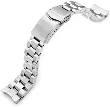MiLTAT 22mm Hexad Watch Band compatible with Seiko King Samurai SRPE33 SRPE37 SRPF79 V-Clasp Brushed