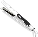 Aliliy ヘアアイロン ストレート 24mm チタンヘアアイロン ヘアストレートナー 2way カール&ストレート 千万級マイナスイオン ストレートアイロン 100~230℃ 痛まない ヘアケア プロ仕様 ディスプレイ表示 海外対応 男女兼用(ホワイト)