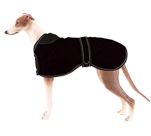 Pethiy Chaqueta Impermeable para Perros, Abrigo de Invierno para Perros con Forro de vellón cálido, Ropa para Perros al Aire Libre XL(Back Length 66CM / 26in) Negro