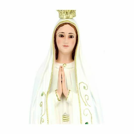 Generico ArteSacraCaravaggio Statua della Madonna di Fatima cm 61 (24,01 inches) in vetro resina con occhi in vetro decorata a mano di produzione artigianale