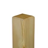 Poteau carré en bois 9 x 9 x 100 cm - Pin naturel du Sauerland - Poteau de clôture émoussé...