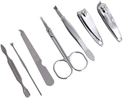 Set de coupe-ongles, Ensemble de manucure, coupe-ongles, ciseaux, Kits de toilettage de voyage, étui, coupe-ongles, outils d'art des ongles, 7 pièces