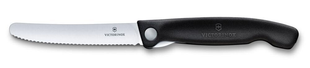 Victorinox Faltbares Picknickmesser mit Wellenschliff, 11 cm, Schwarz – Ansicht 2